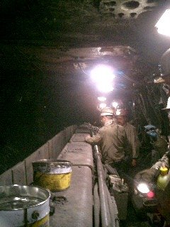 A view back into the longwall mining area !